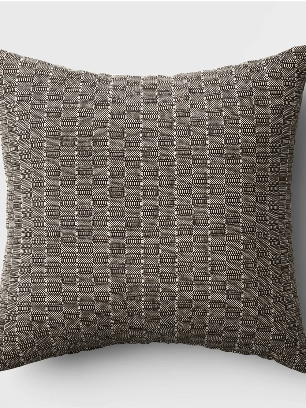NEW Threshold Oversized 24” Black/Neutral Textural Woven Square Throw Pillow